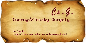 Csernyánszky Gergely névjegykártya