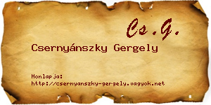Csernyánszky Gergely névjegykártya